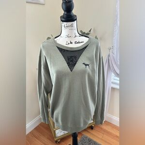 Women’s Olive Green Victoria Secret Pink Sweatshirt